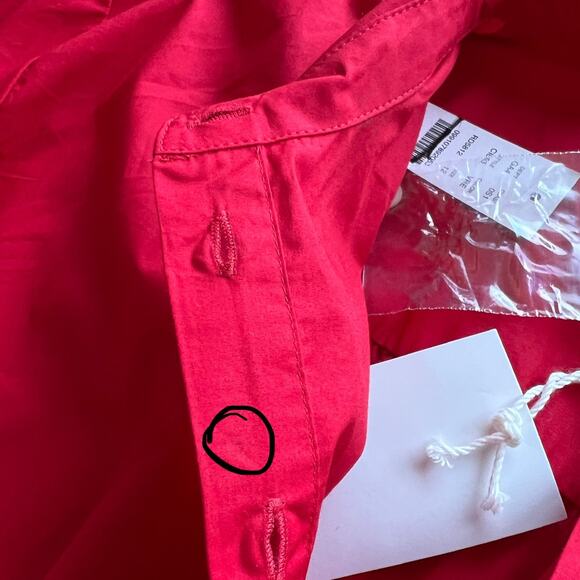 J Crew Elena Mini Dress In Cotton Poplin Size 12 Red Tiny Flaw - Picture 8 of 12